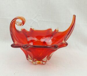 1950s Murano Uranium And Cadmium Glass Bowl