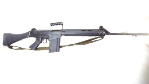 British, 1960, BSA (UB) L1A1 SLR (Self-Loading Rifle) with Canvas Sling, Enfield Proofs, Broad Arrows, Deactivated