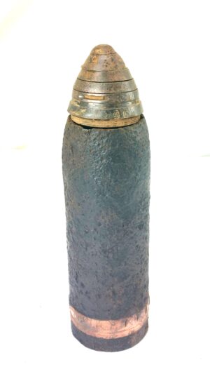 British, WWI, 18-Pounder Artillery Projectile with No. 80 Time & Percussion Fuze, Relic Condition, Inert