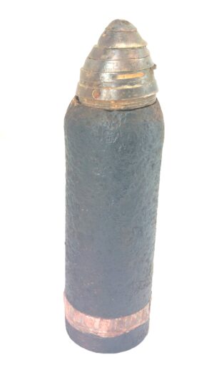 British, WWI, 18-Pounder High-Explosive Projectile with Time Fuze, Relic Condition, Inert