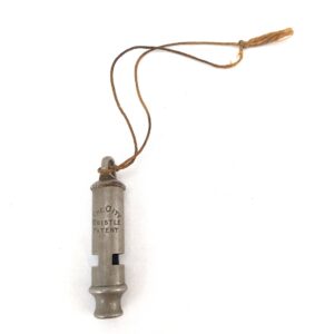 British, c.1900, "The City Whistle Patent" Nickel-Plated Whistle with Cord