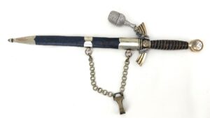 German, WW2, 1935–37, Luftwaffe 1st Model Officer’s Dagger and Scabbard with Portepee and Chain Hanger, Adolf Braun Berlin Blade
