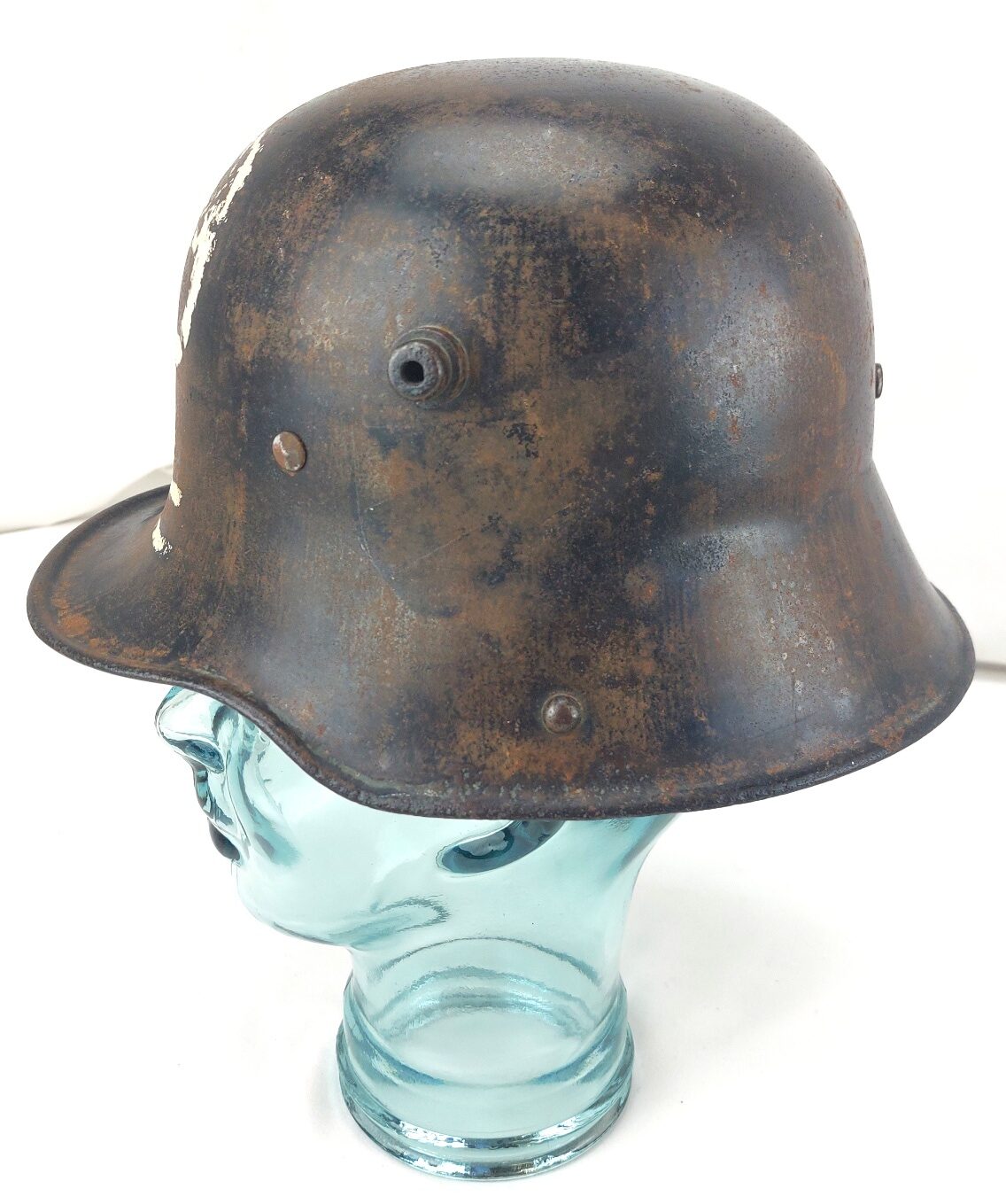 German, WW1, Original M16 Steel Helmet by Siemens & Halske A.G., Size 60 (SH60) with Postwar Skull Motif and Later Liner - Image 2