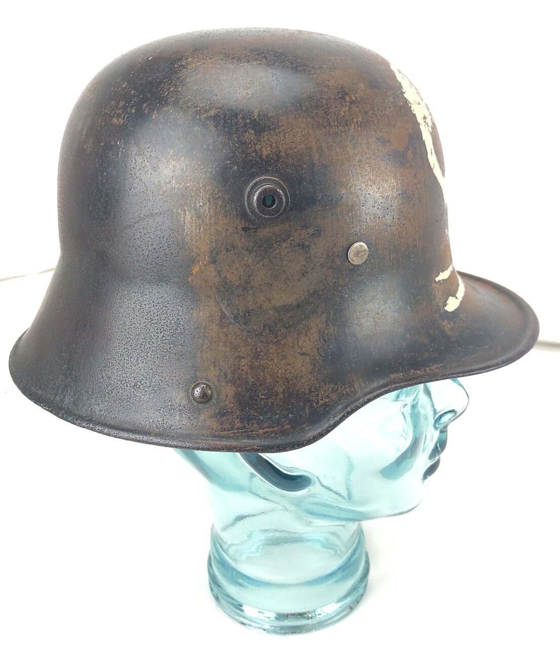 German, WW1, Original M16 Steel Helmet by Siemens & Halske A.G., Size 60 (SH60) with Postwar Skull Motif and Later Liner - Image 4