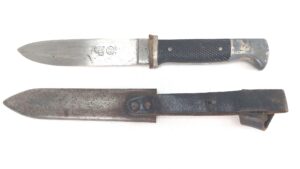 German, WW2, Hitler Jugend (Hitler Youth) Transitional Dagger by Eickhorn — Dated 1939, with Scabbard and Hanger