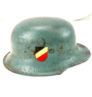 German, WW2, Child’s Steel Parade Helmet with Decals & Liner — Hitler Youth Example