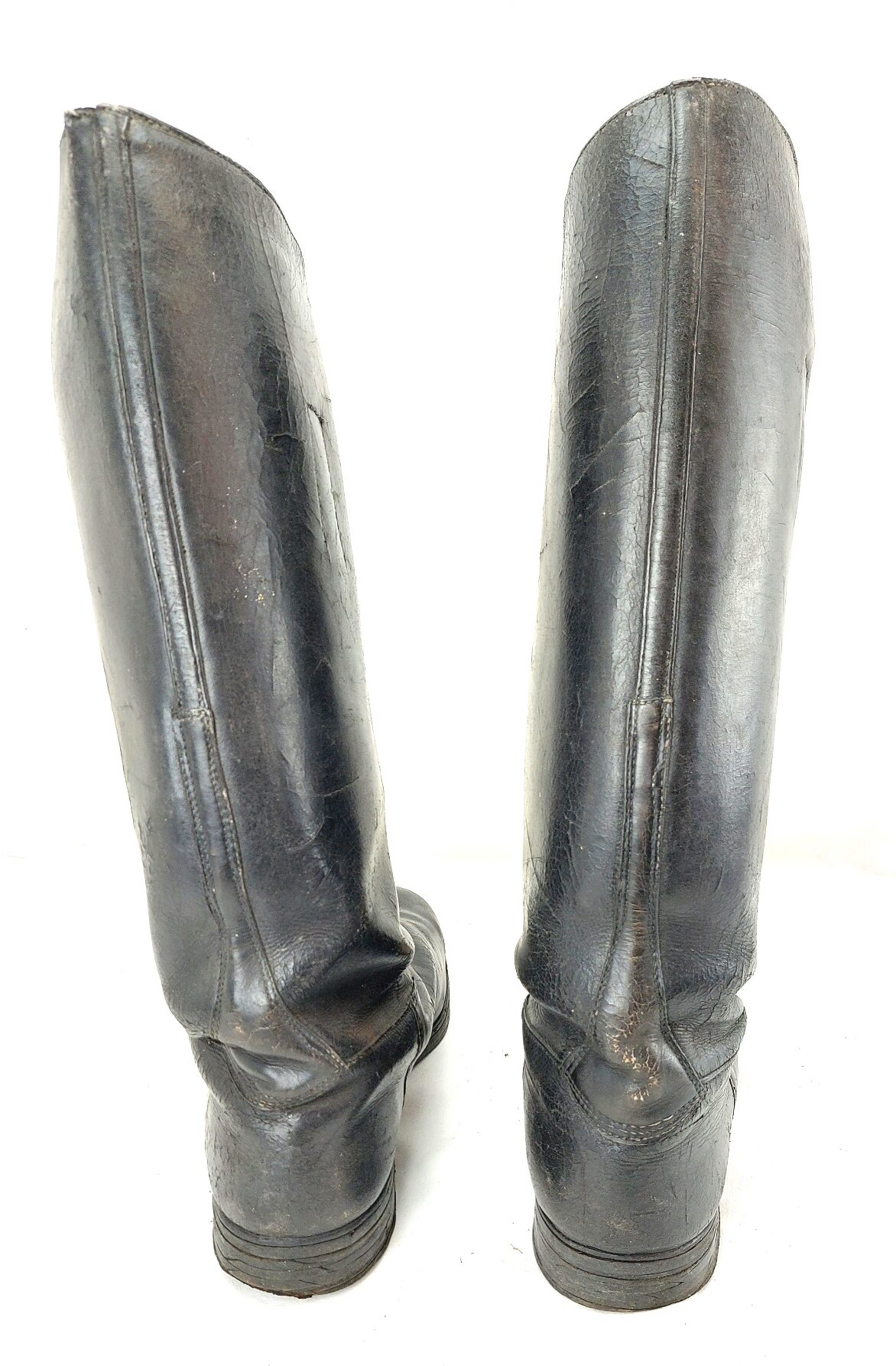 German, WW2, Officer’s High Black Leather Jack Boots with Mixed Pull Tabs, c.1939–1945 - Image 3