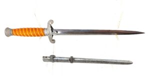 German, WWII, Wehrmacht Heer Army Officer’s Dress Dagger with Orange Grip and Scabbard