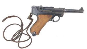 Imperial German, WW1, 1917, DWM Luger P08 Pistol — Matching Numbers, Original Leather Lanyard, Deactivated