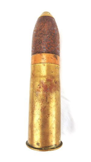 Imperial German, WW1, 37mm Pom-Pom Round, Karlsruhe Arsenal, Tracer Plug & Inspection Marks, Dated 1915, Inert