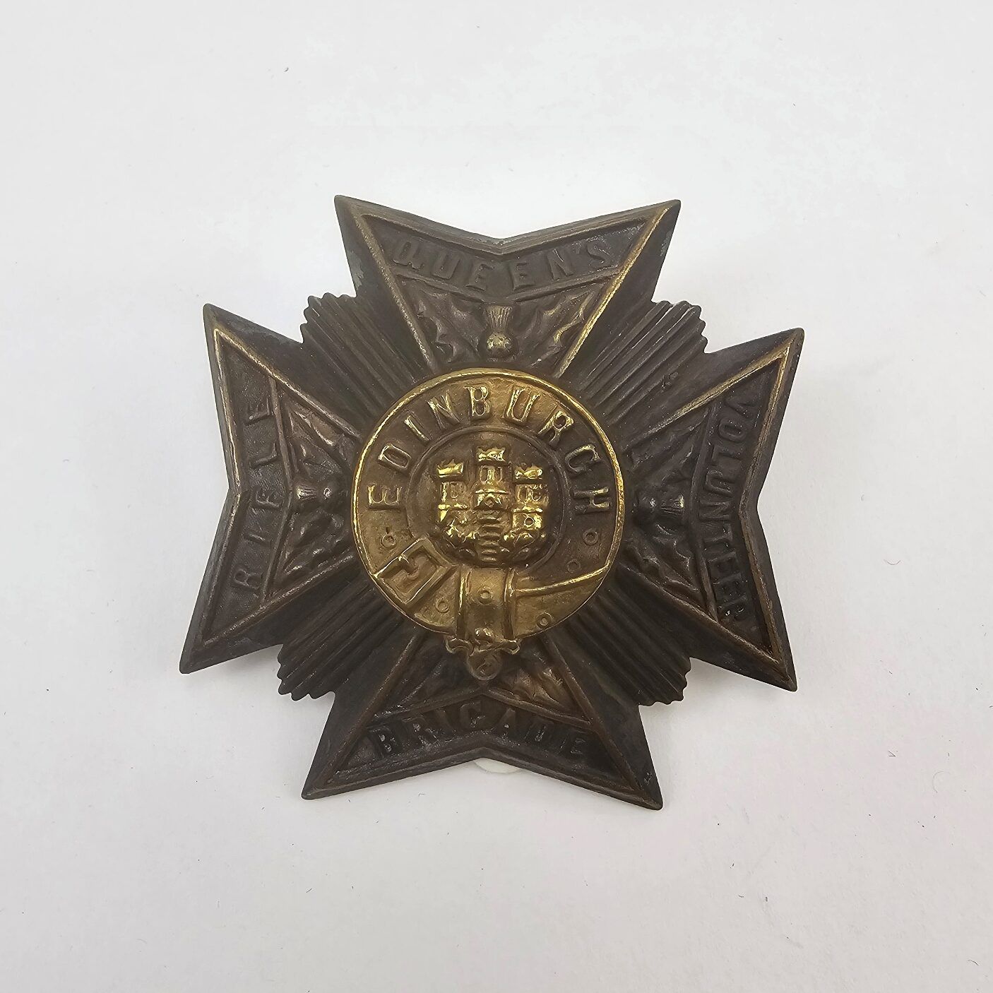 Queens Edinburgh Volunteer Rifle Brigade Cap Badge