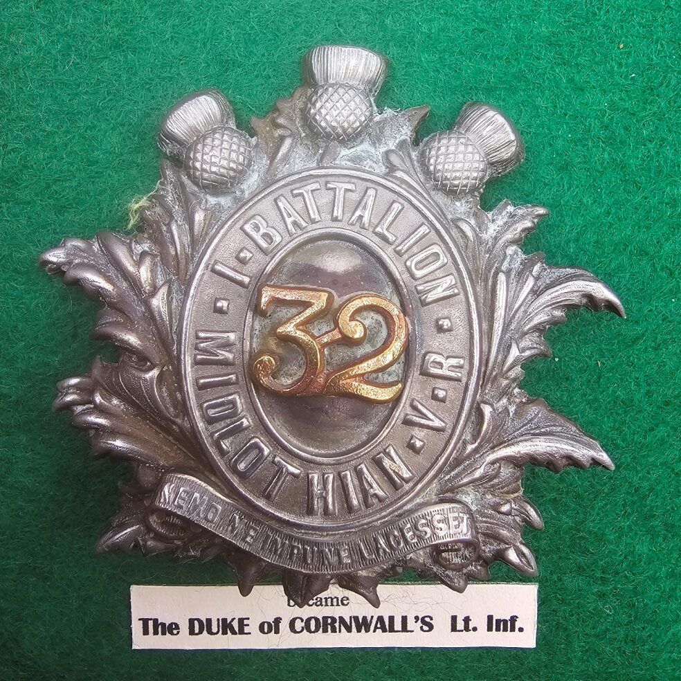 Victorian 32nd Regiment Of Foot 1st Battalion Midlothian Glengarry Badge