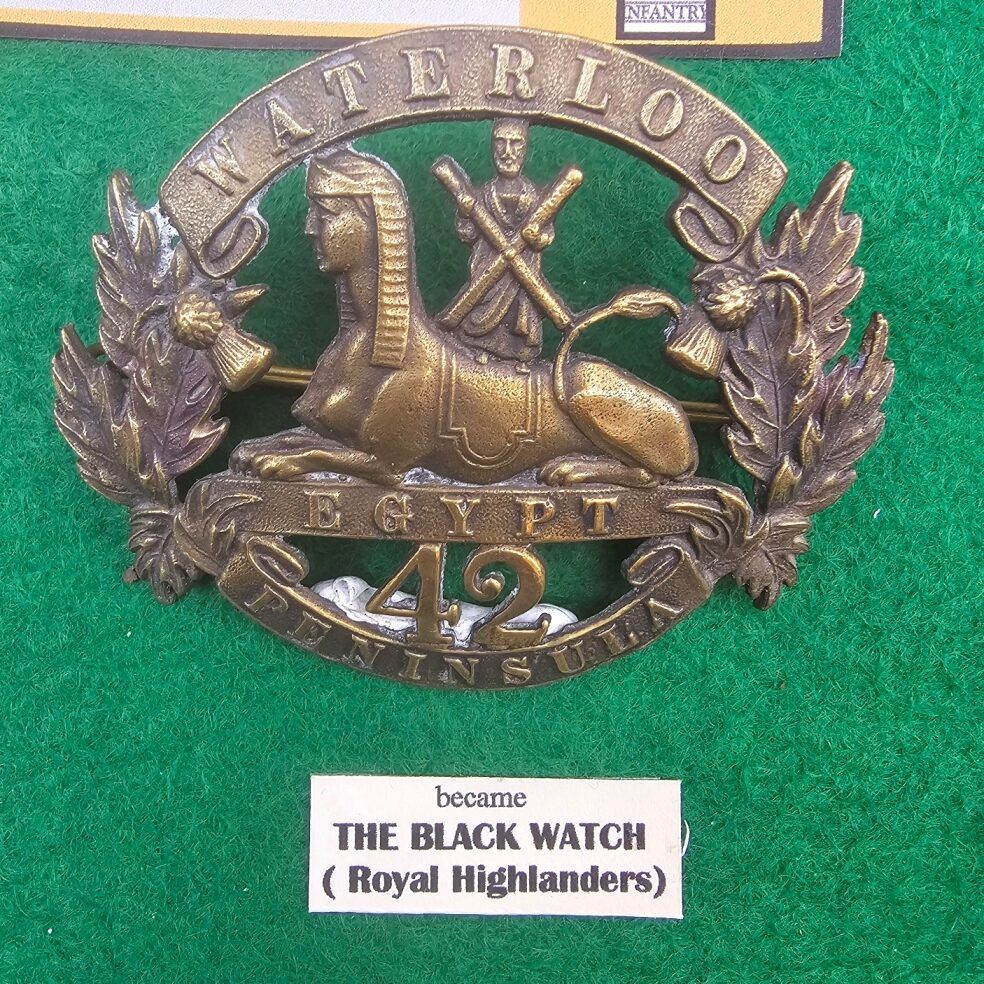 Victorian 42nd Highland Regiment Of Foot Black Watch Feather Bonnet Badge