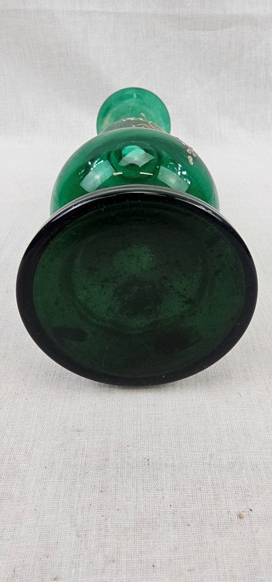 Victorian Bohemian Glass Vase With Enamel Floral Decoration - Image 4