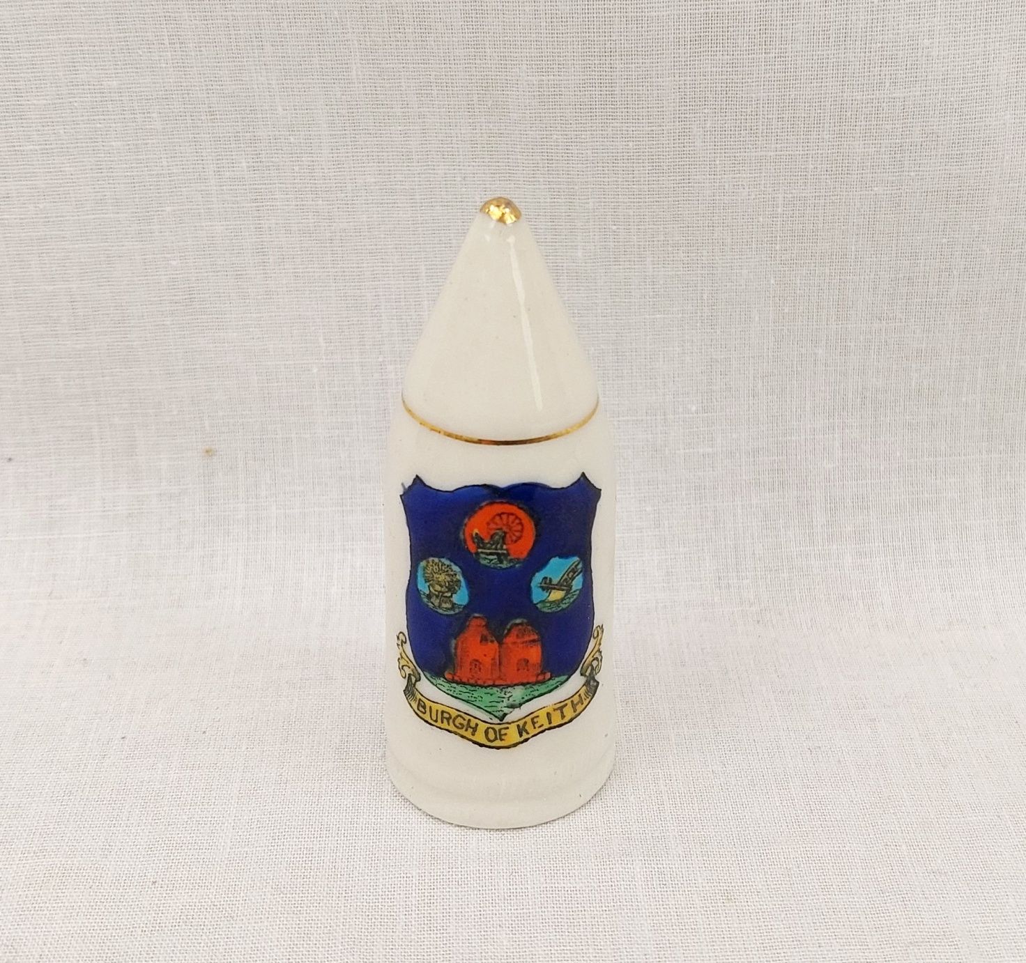 WW1 Burgh Of Keith Swan Crested China Artillery Shell