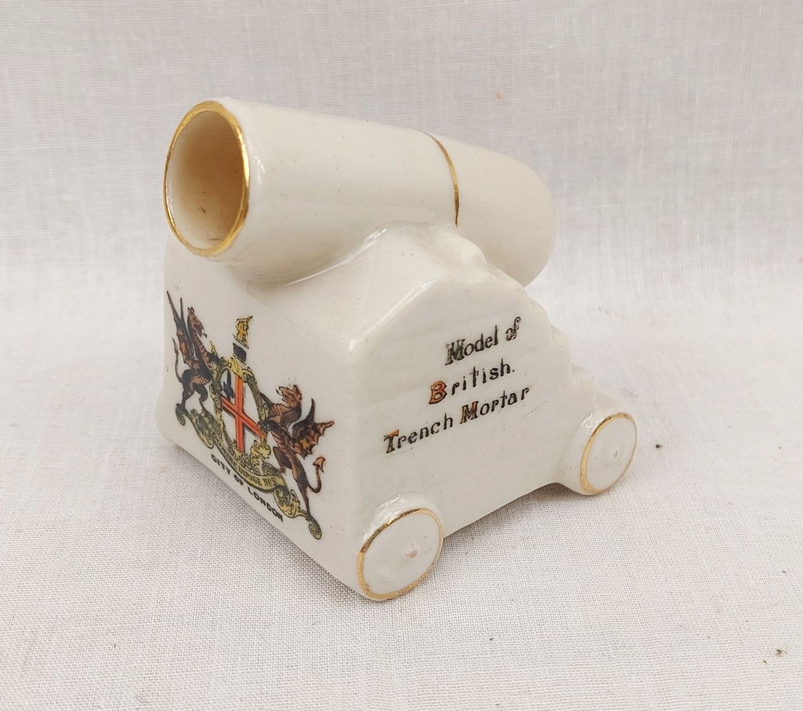WW1 London Carlton Crested China Trench Mortar