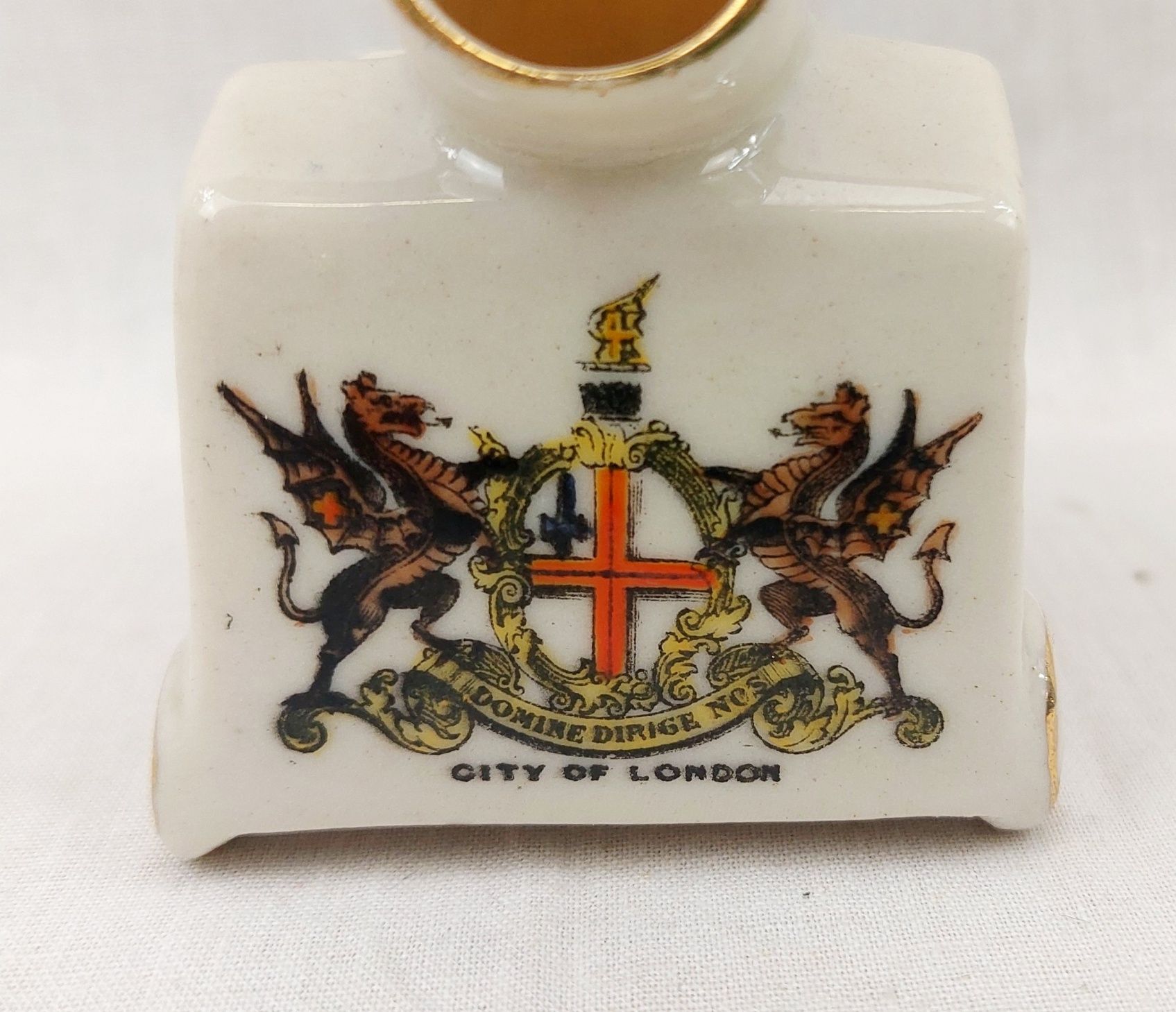 WW1 London Carlton Crested China Trench Mortar - Image 5