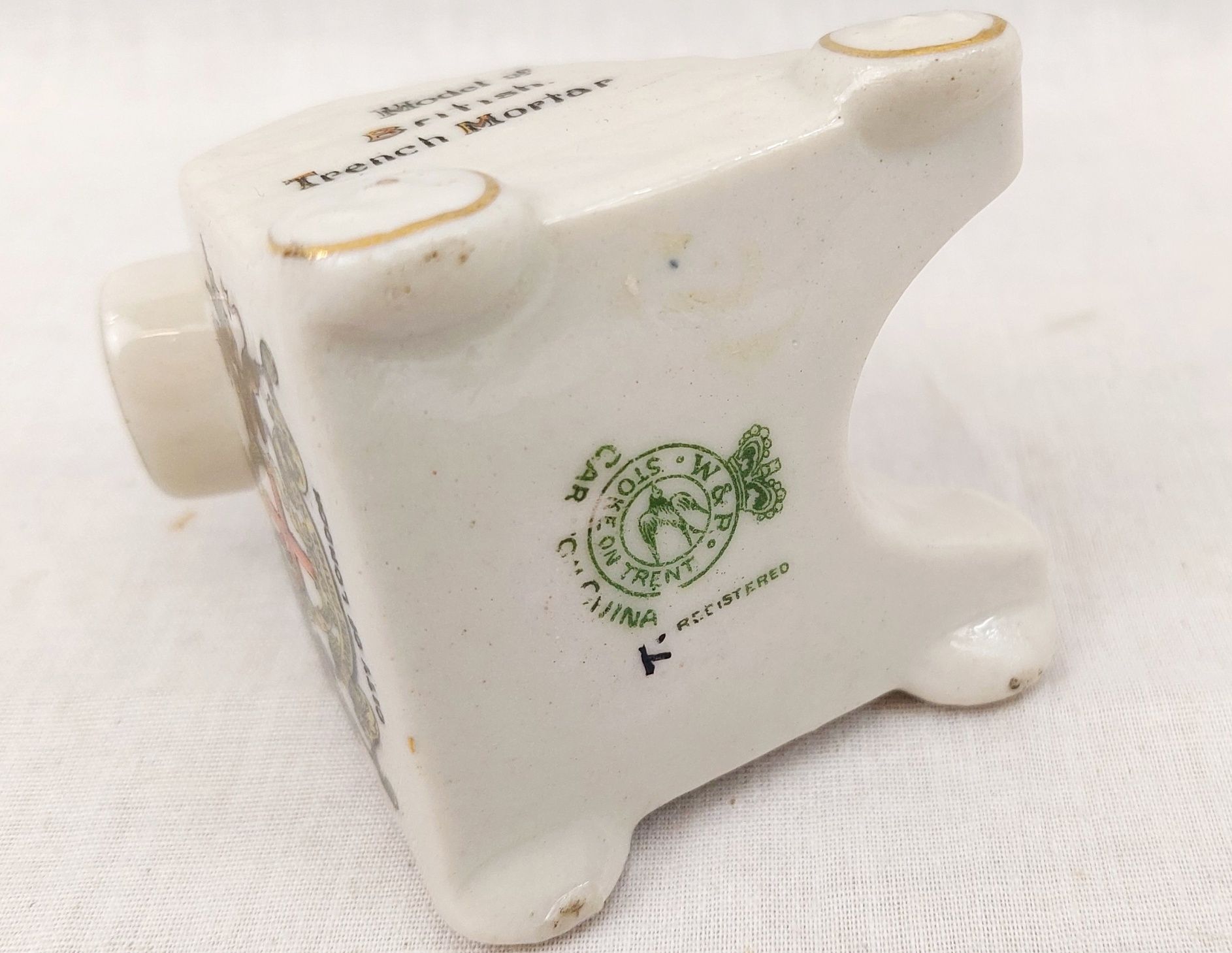 WW1 London Carlton Crested China Trench Mortar - Image 3