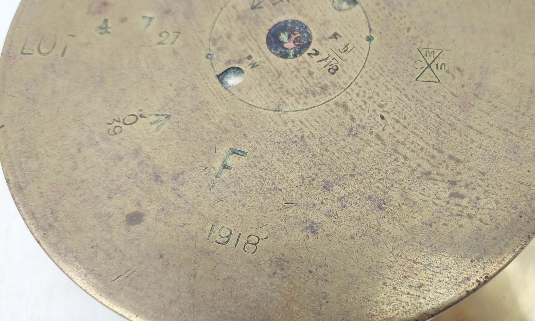 1918 WW1 4.5 Inch Howitzer Royal Artillery Trench Art Officers Cap - Image 5