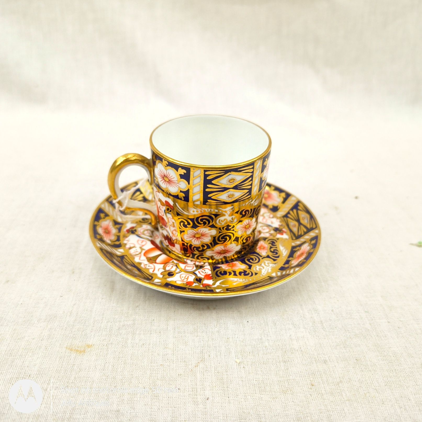 1923 Royal Crown Derby 2451 Pattern Imari Coffee Cup And Saucer
