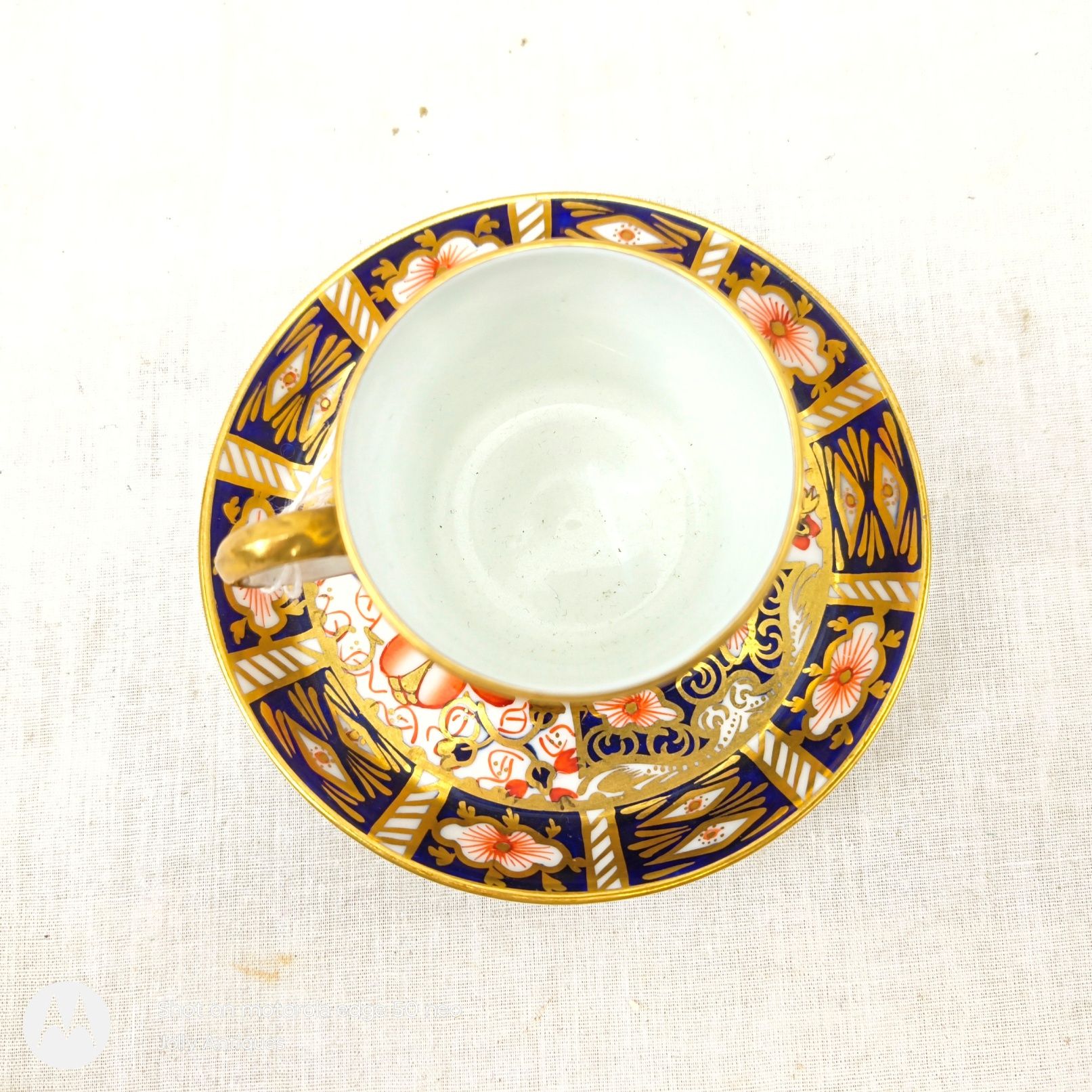 1923 Royal Crown Derby 2451 Pattern Imari Coffee Cup And Saucer - Image 6