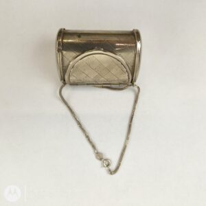 1940s Chrome Pill Case With Silver Chain