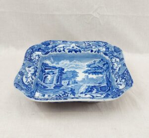 19th Century Spode Italian Blue Square Bowl