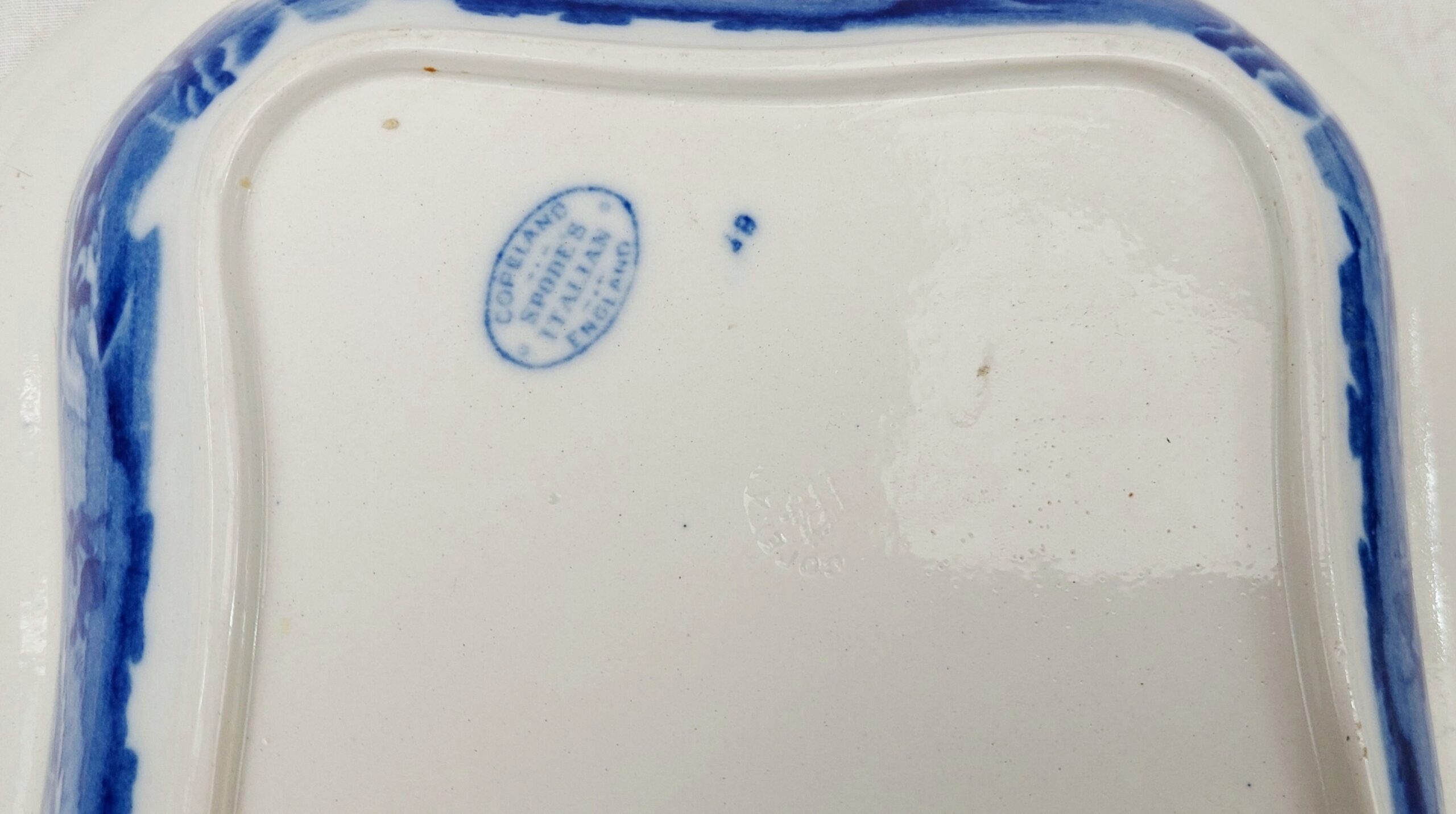 19th Century Spode Italian Blue Square Bowl - Image 2