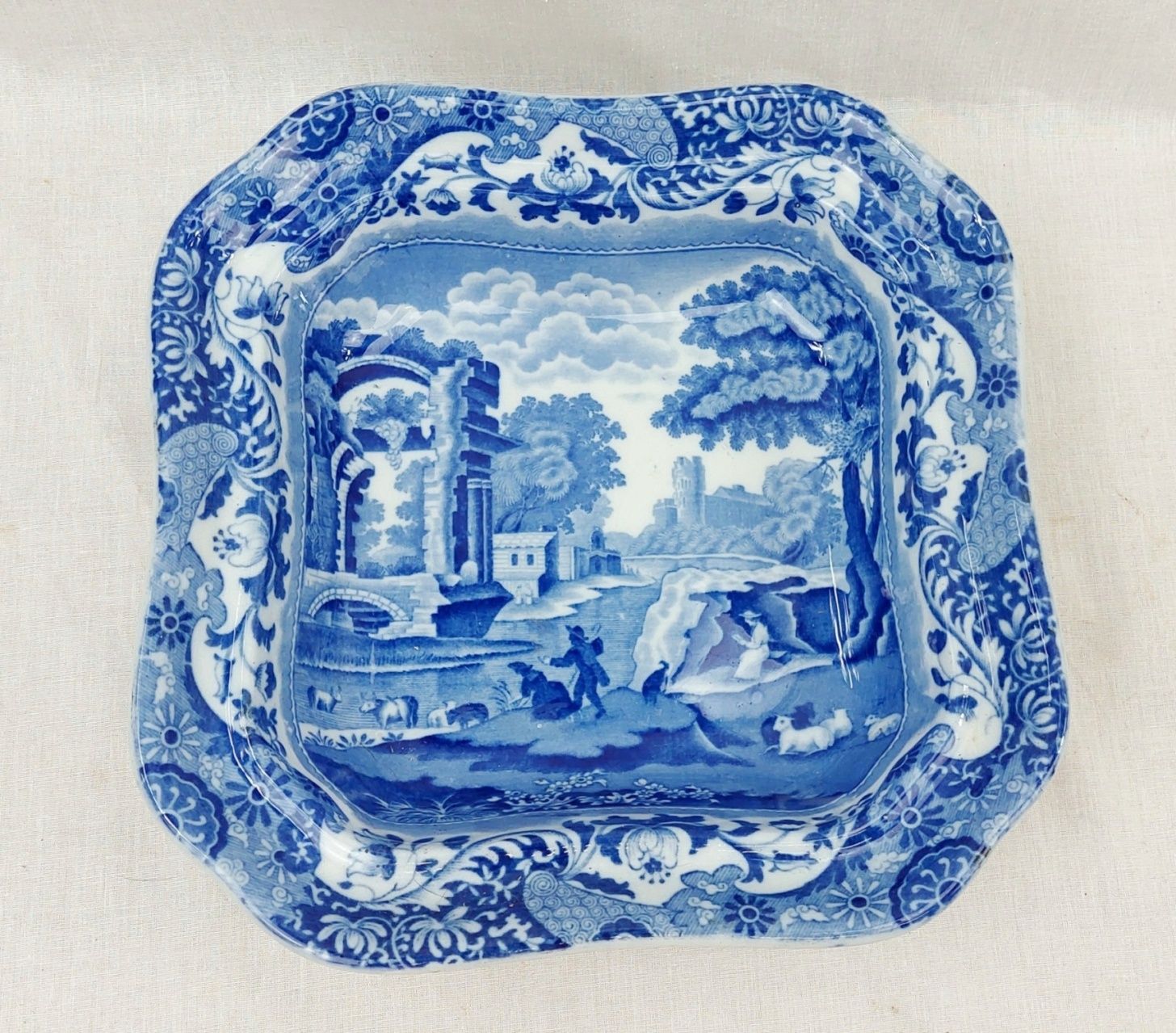 19th Century Spode Italian Blue Square Bowl - Image 11