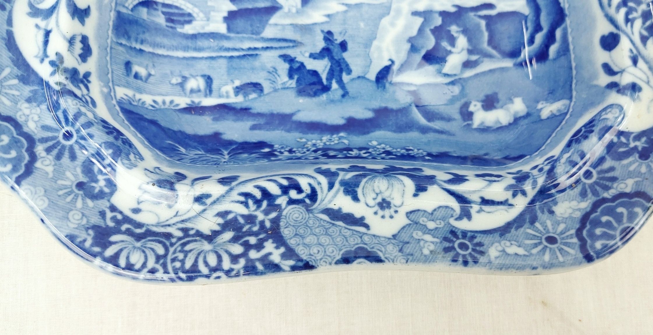 19th Century Spode Italian Blue Square Bowl - Image 8
