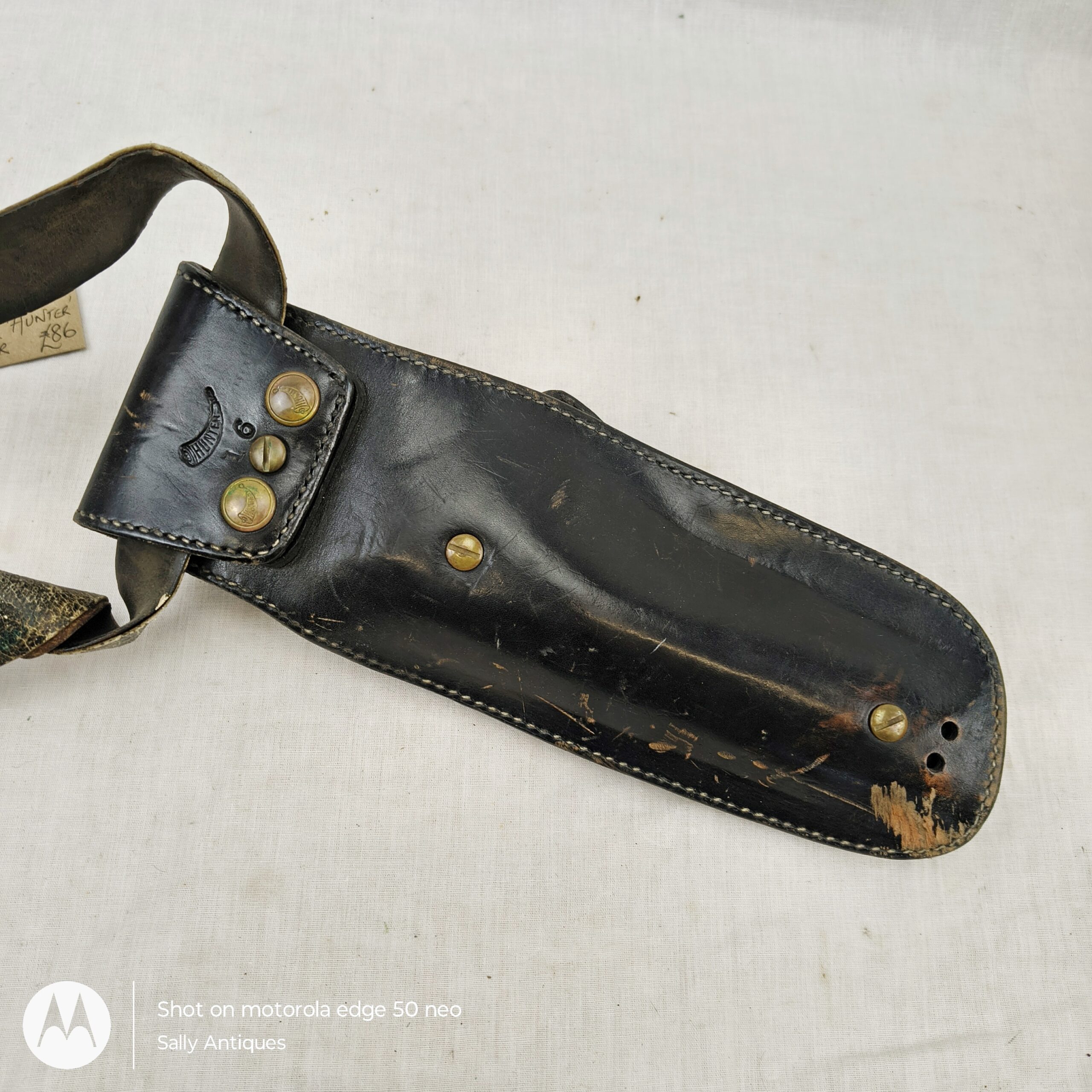 American US Vintage "Hunter" Leather Revolver Holster – Black Leather, Belt Loop Fitting - Image 4