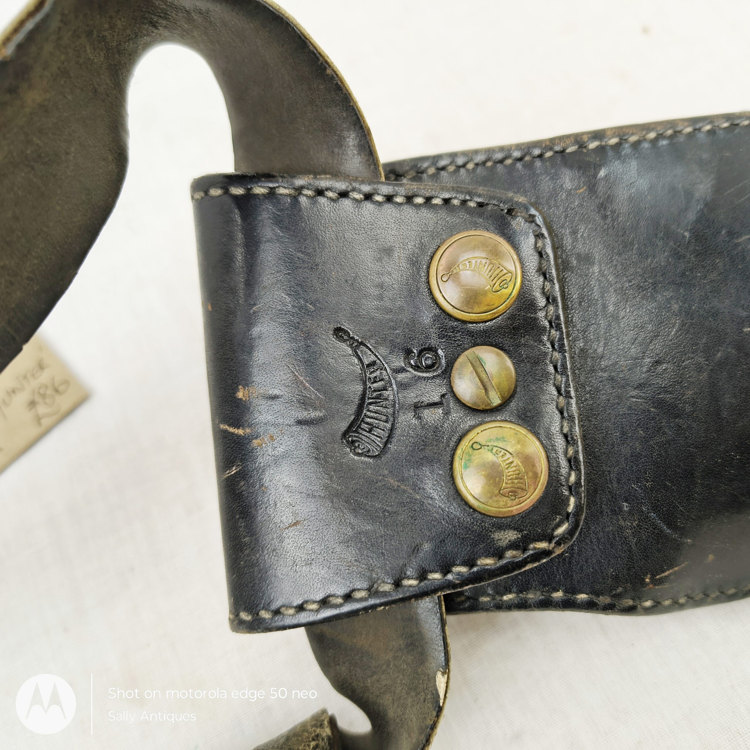 American US Vintage "Hunter" Leather Revolver Holster – Black Leather, Belt Loop Fitting - Image 3