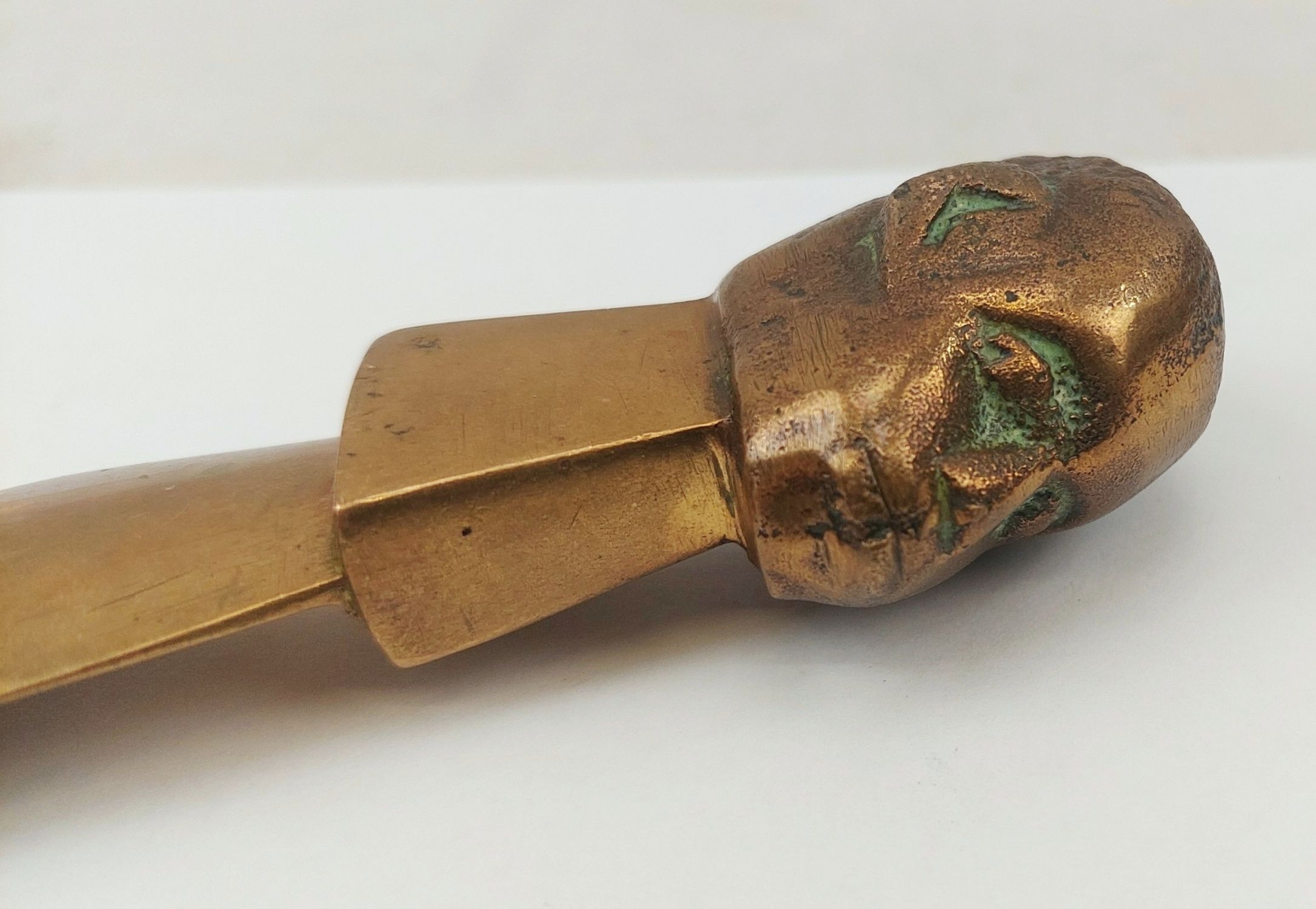 Early 20th Century African Head Brass Letter Opener - Image 3