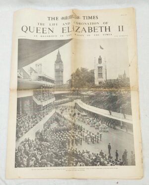 The Times Newspaper Queen Elizabeth II Coronation Special c1953