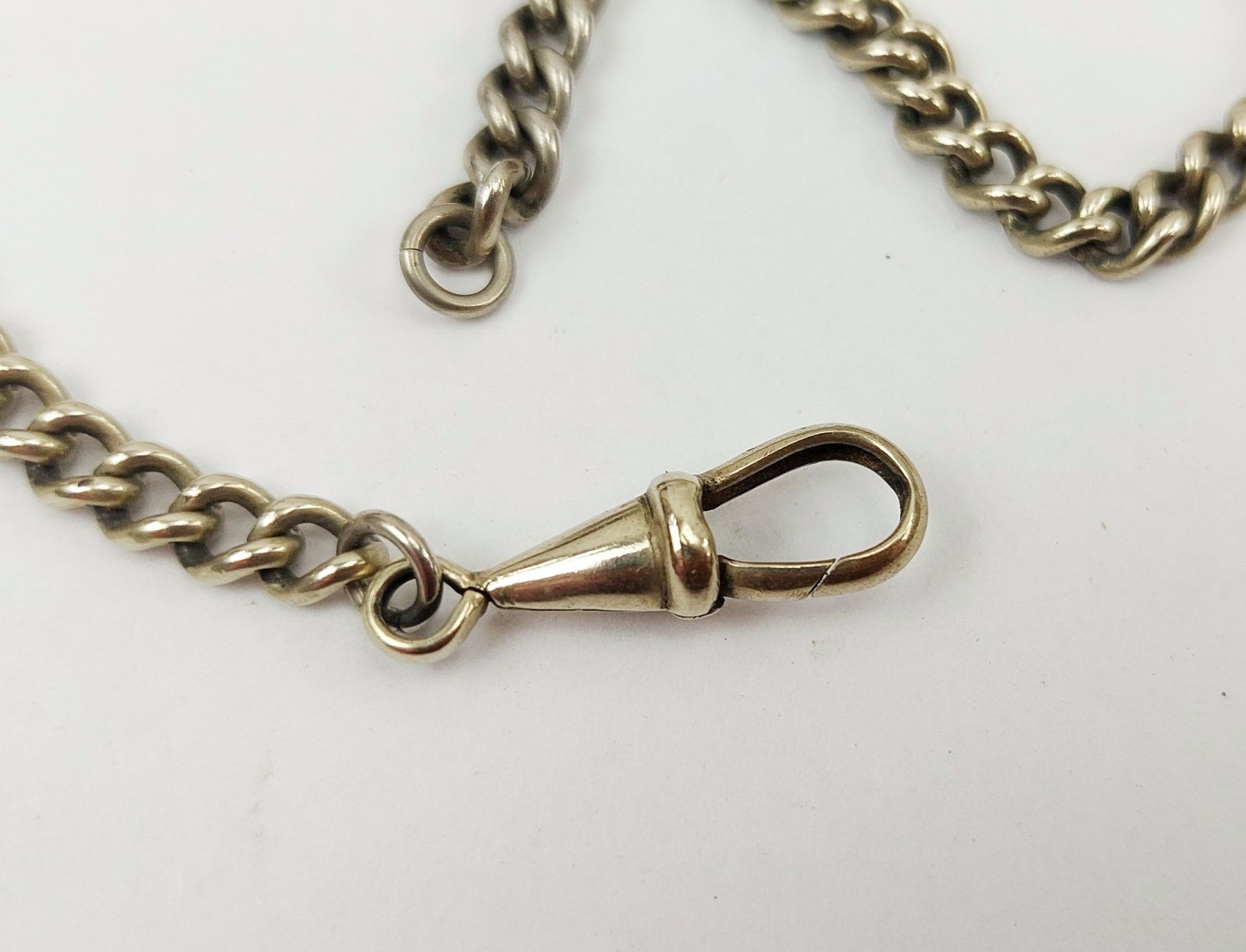 Sterling Silver Albert Watch Chain with Silver Plate T-Bar - Image 2