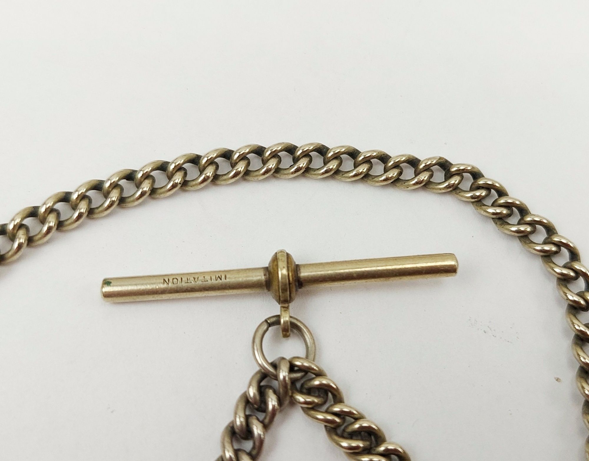 Sterling Silver Albert Watch Chain with Silver Plate T-Bar - Image 4