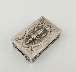 White Metal Silver Indian Themed Matchbox Holder