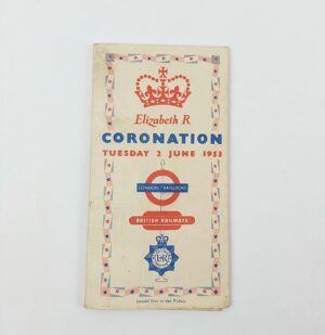 Queen Elizabeth II Coronation London Transport Pocket Map c1953