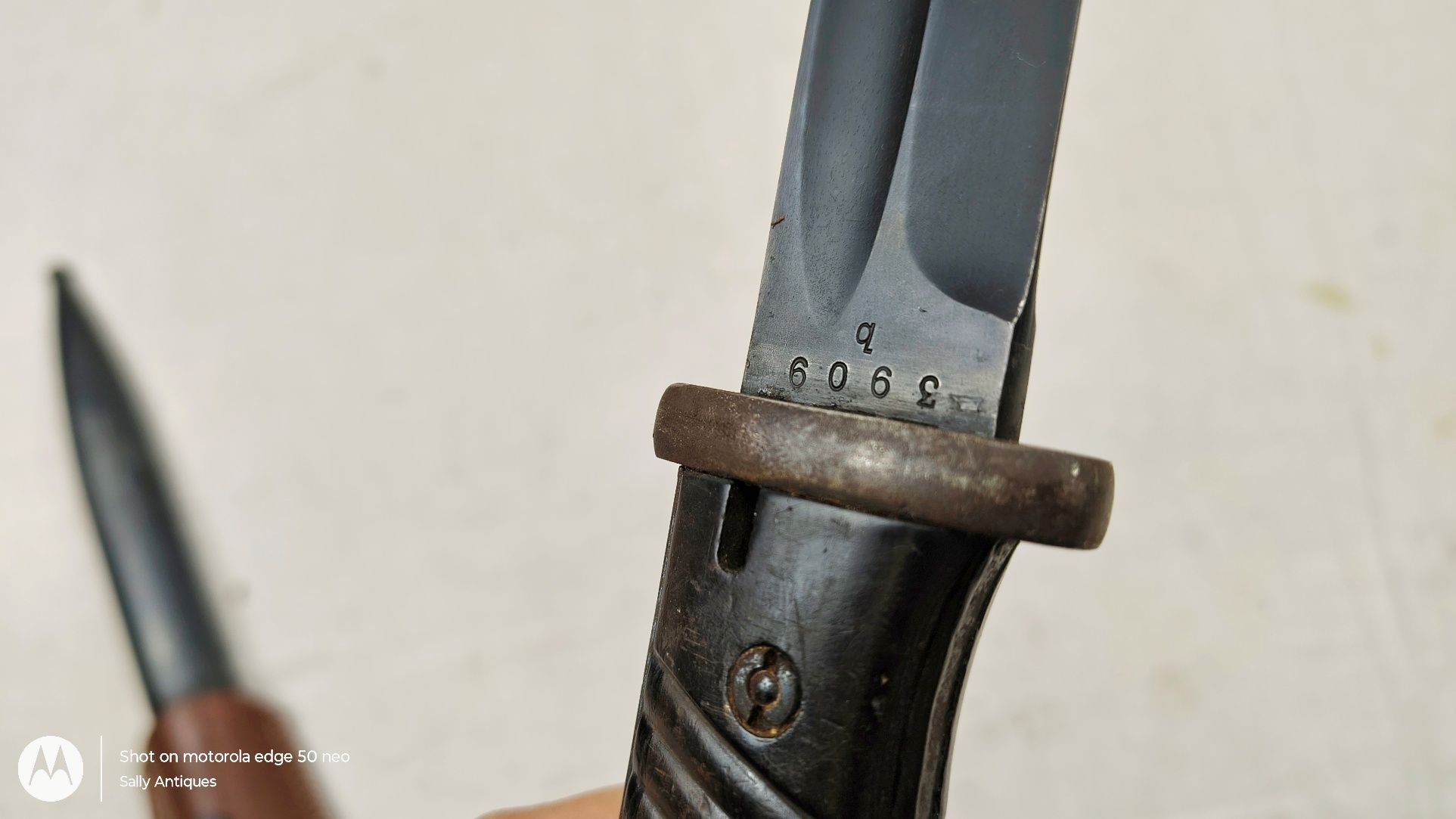 Mauser K98 Rifle Bayonet, Scabbard and Black Leather Frog - Image 4