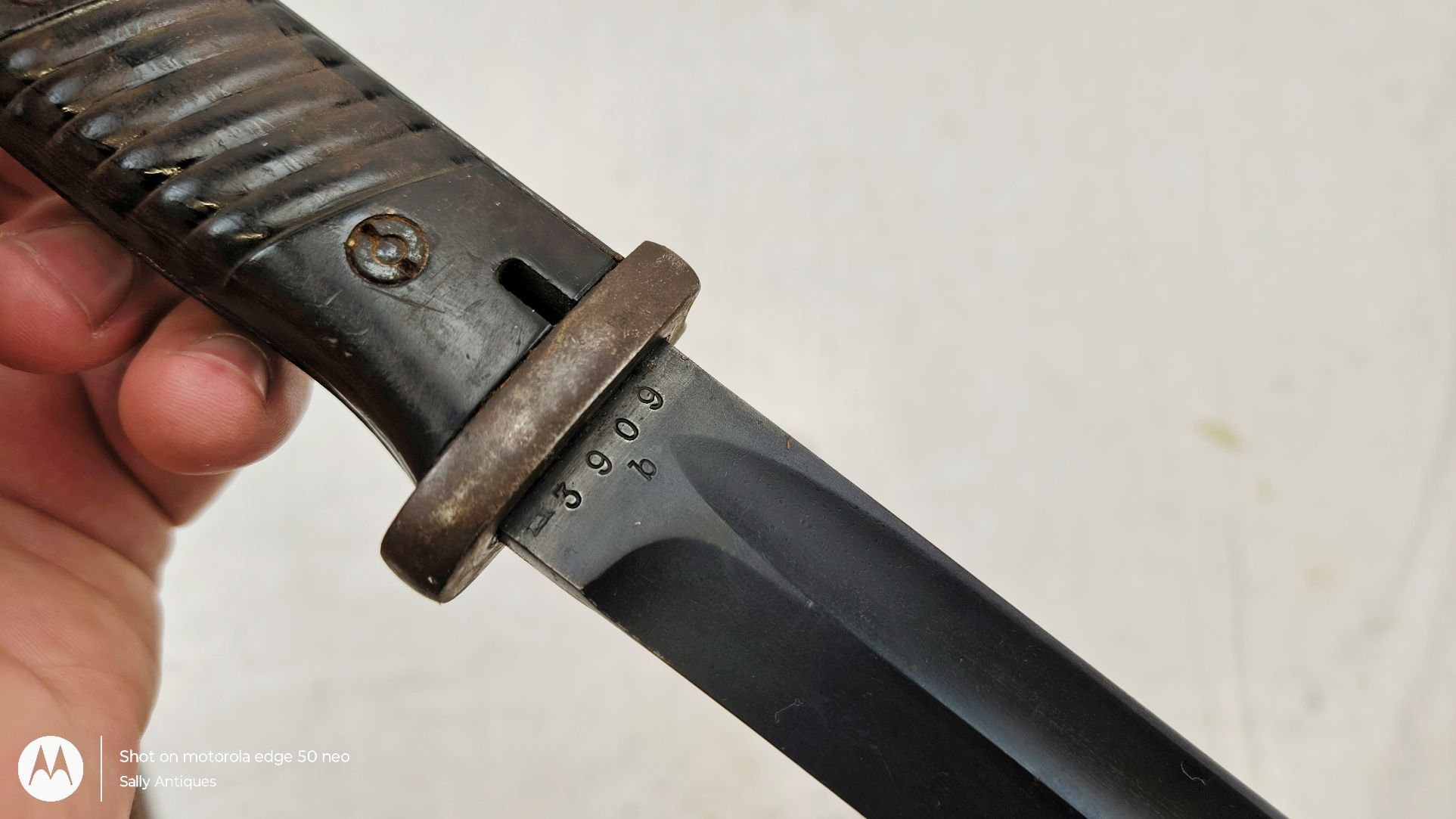 Mauser K98 Rifle Bayonet, Scabbard and Black Leather Frog - Image 5