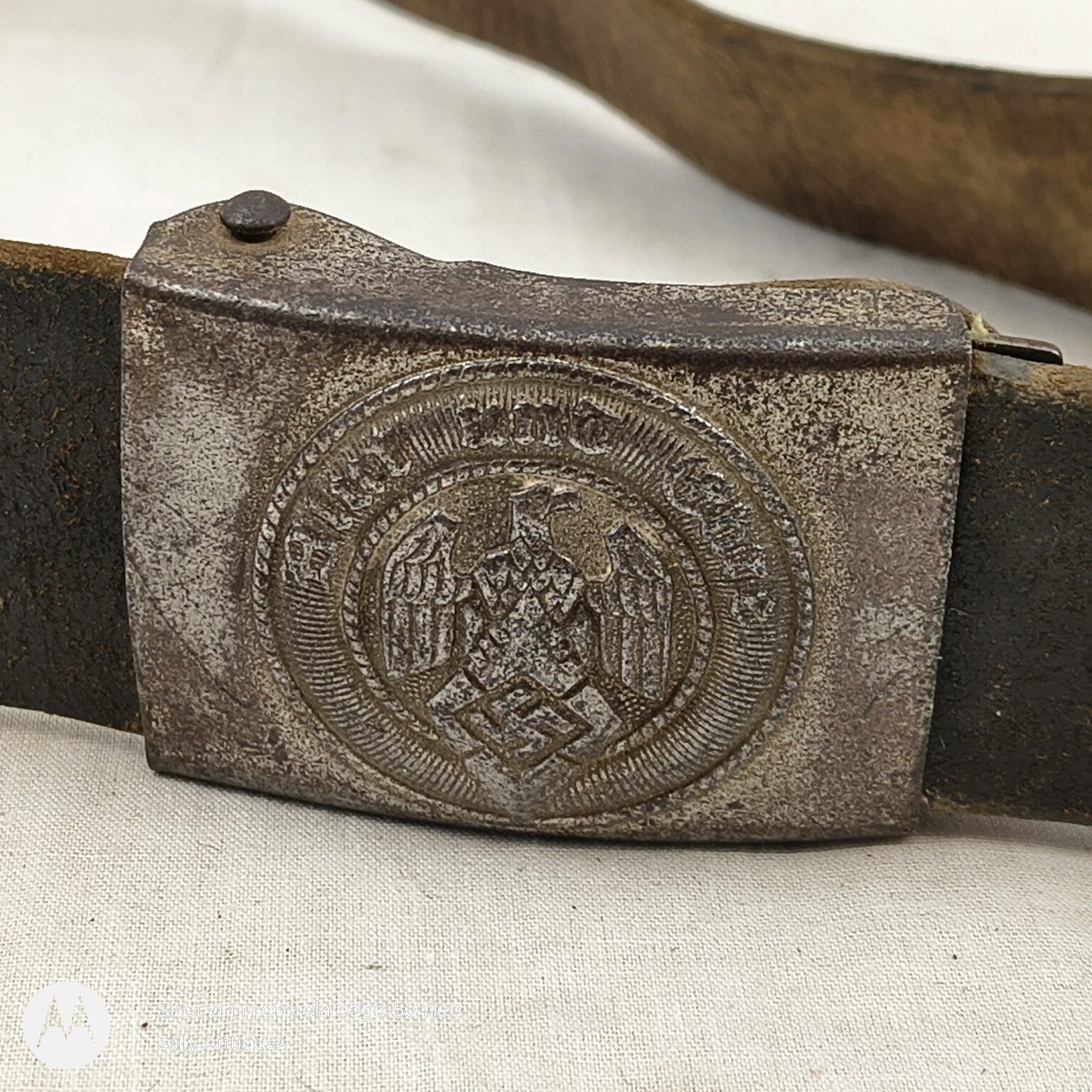 Original Nazi German WWII Hitler Youth (Hitlerjugend) Belt & Buckle – “Blut und Ehre!” (Blood and Honour) - Image 2