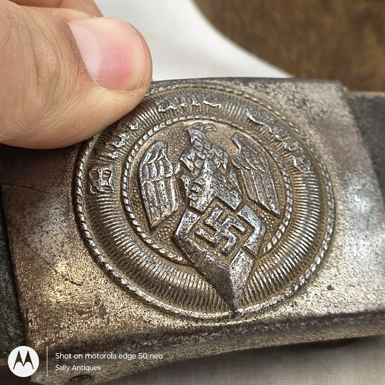 Original Nazi German WWII Hitler Youth (Hitlerjugend) Belt & Buckle – “Blut und Ehre!” (Blood and Honour) - Image 3