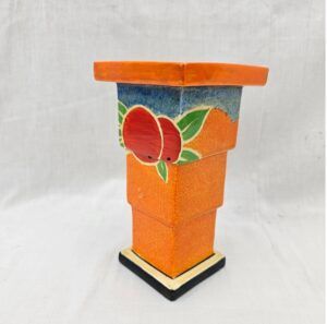 Superb Clarice Cliff Bizarre Vase Shape Number 369A In The Citrus Orange Pattern