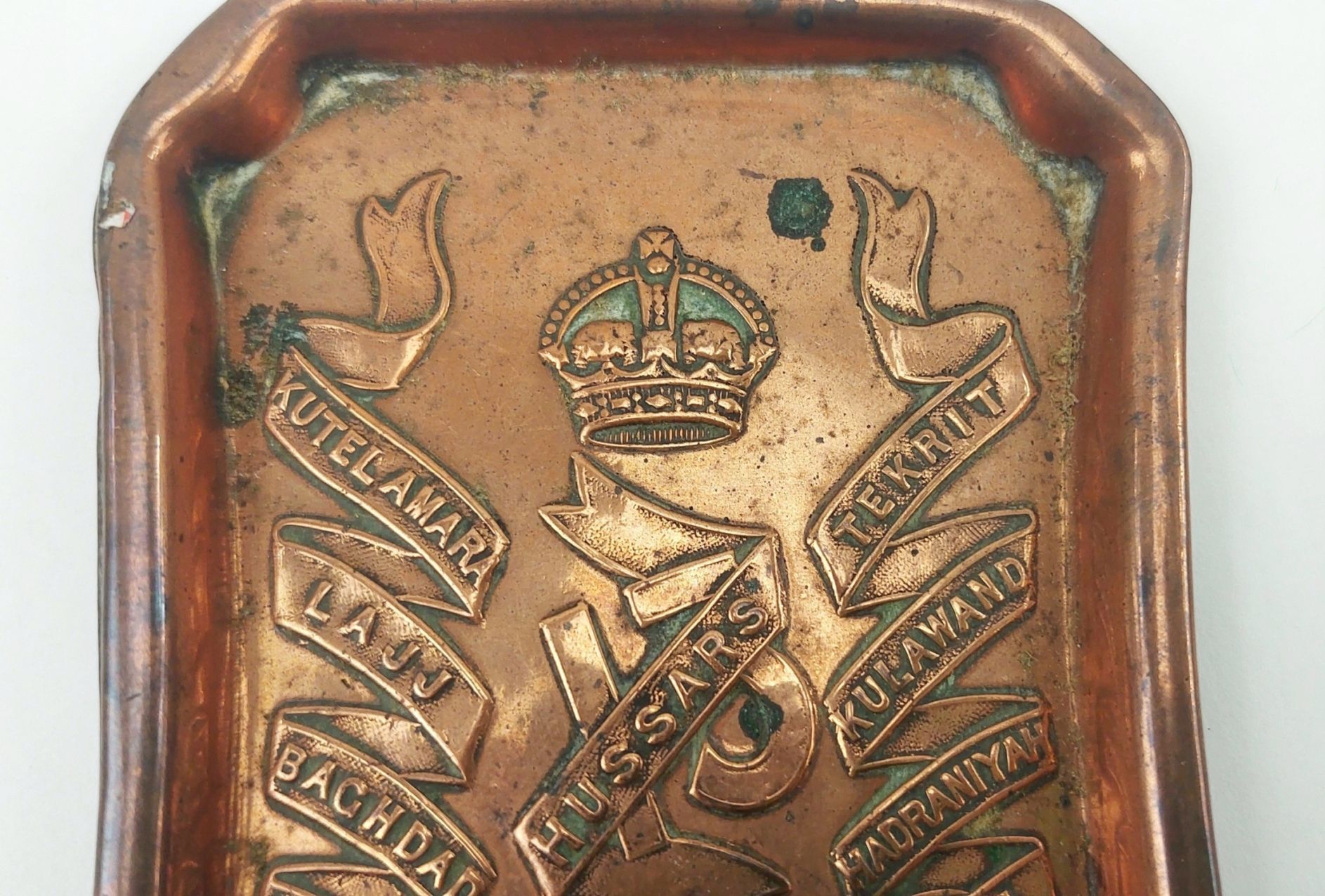 WW1 13th Hussars Copper Ashtray - Image 4