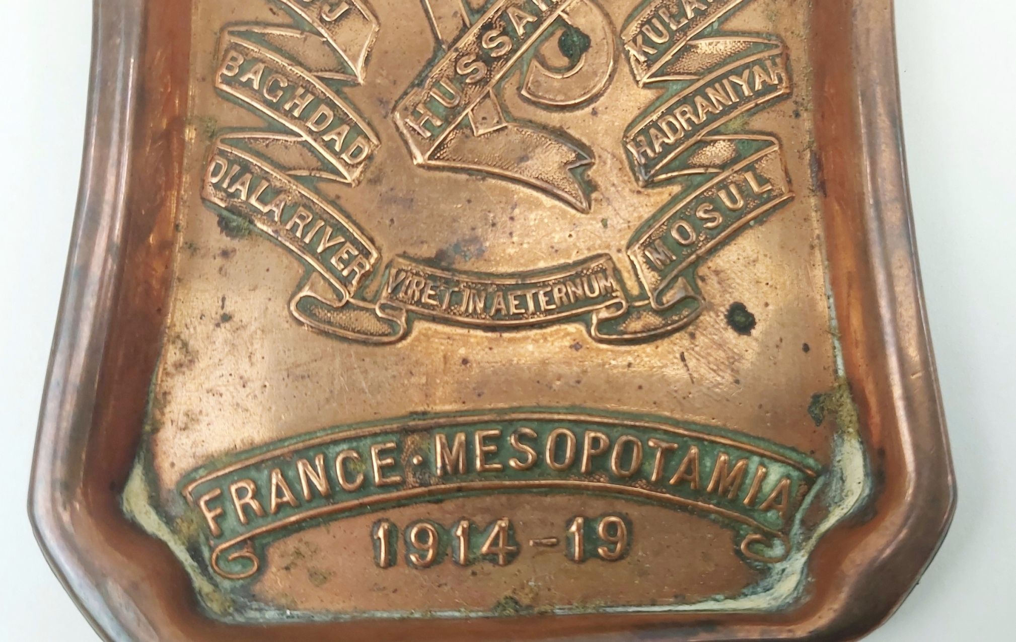 WW1 13th Hussars Copper Ashtray - Image 3