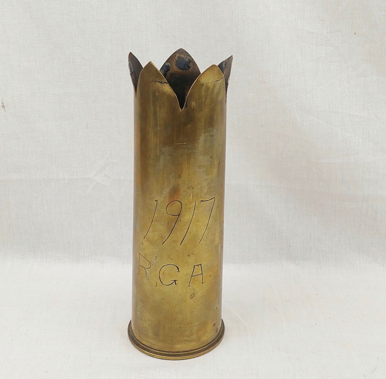WW1 1917 13 Pounder Trench Art Shell Case RGA Royal Garrison Artillery