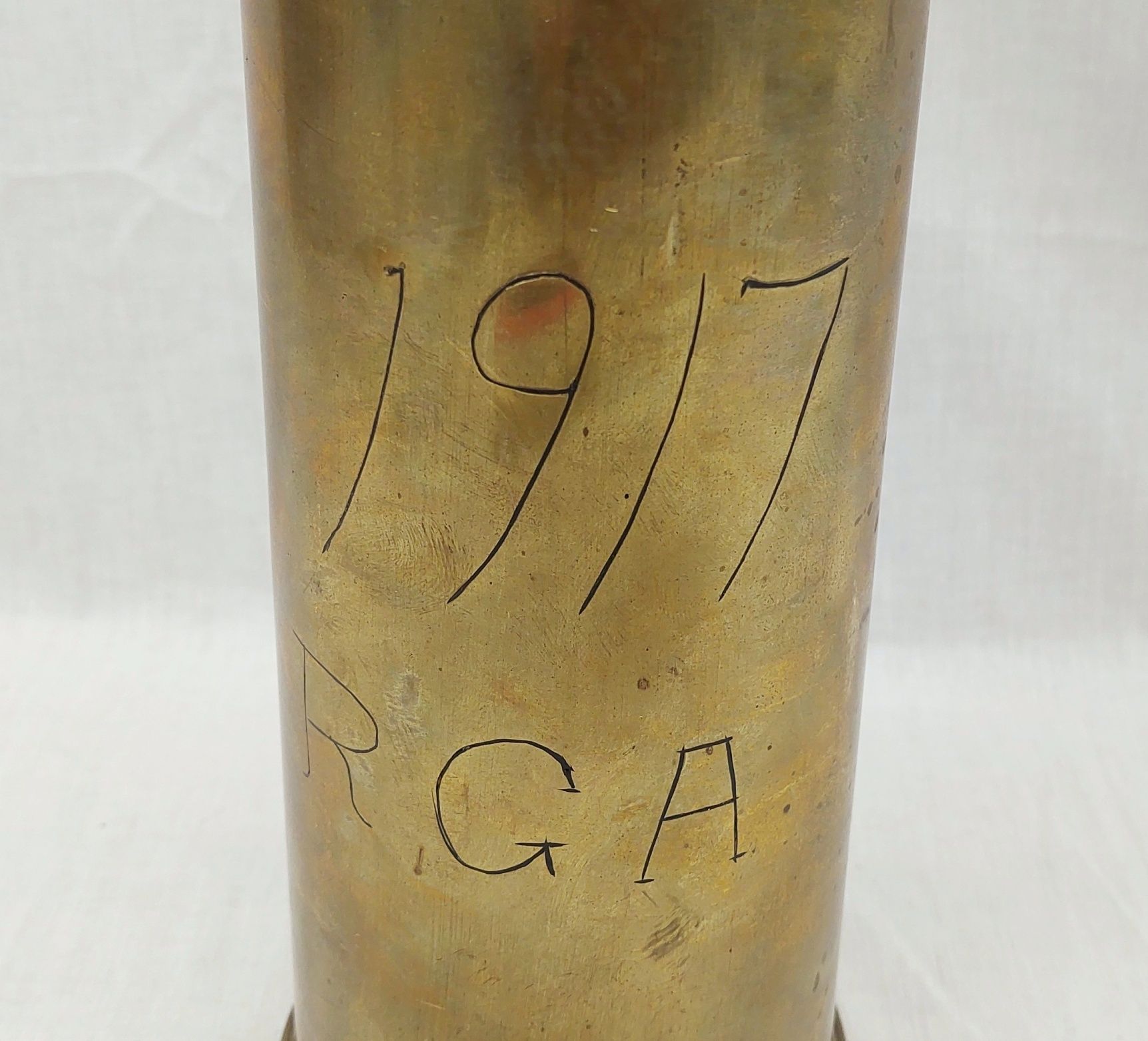 WW1 1917 13 Pounder Trench Art Shell Case RGA Royal Garrison Artillery - Image 6