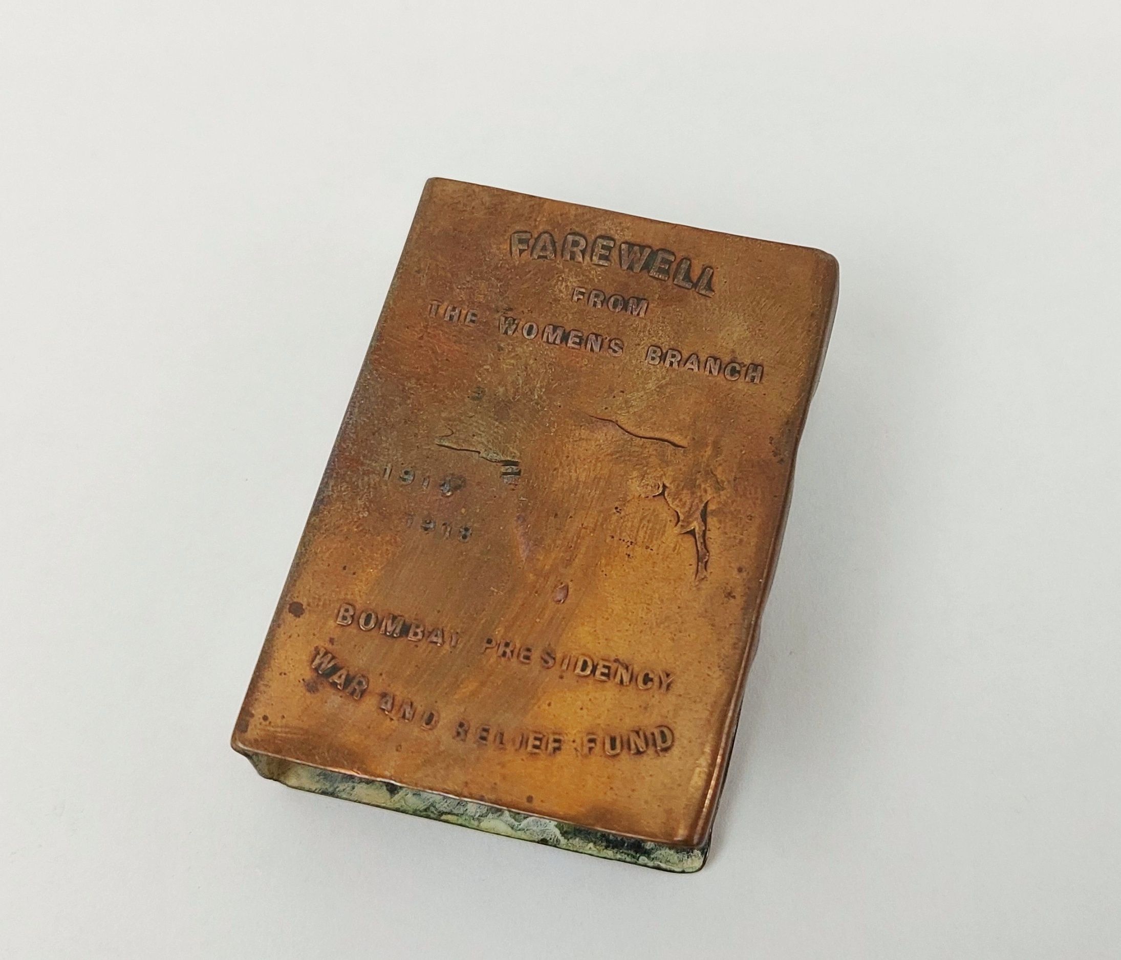 WW1 Trench Art Bombay Presidency Matchbox Cover