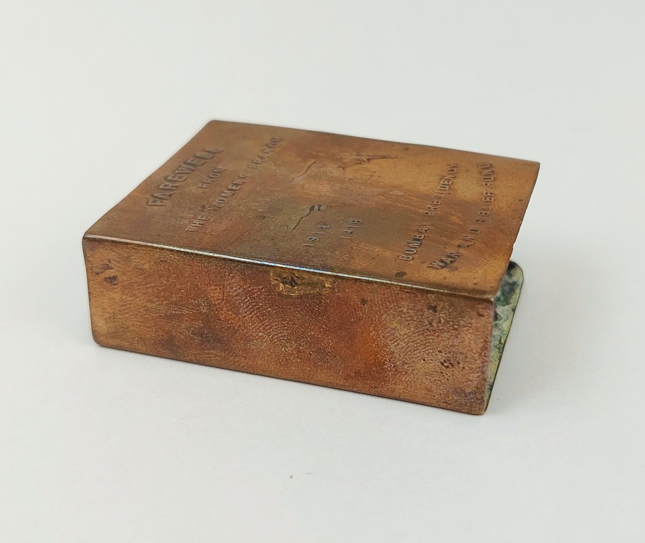 WW1 Trench Art Bombay Presidency Matchbox Cover - Image 3