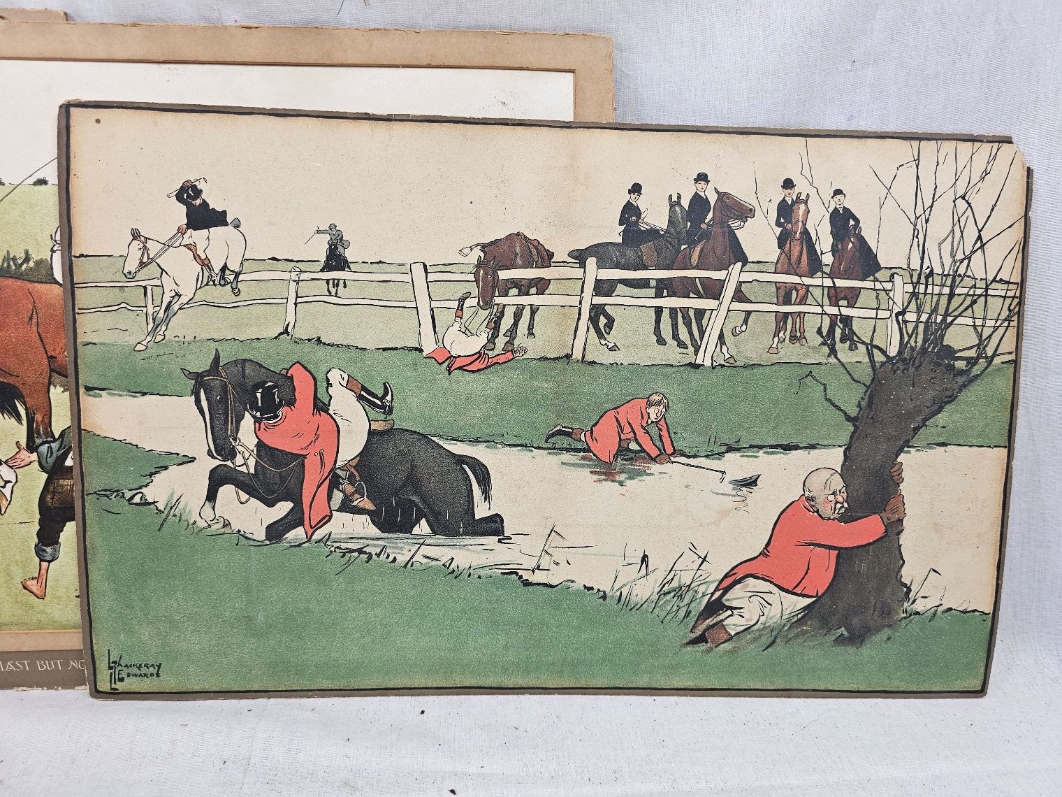 c1900 Lance Thackeray And Lionel Edwards Hunting Chromolithograph